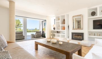 Resa Estates Ibiza modern finca villa for sale livingroom fire place.jpg